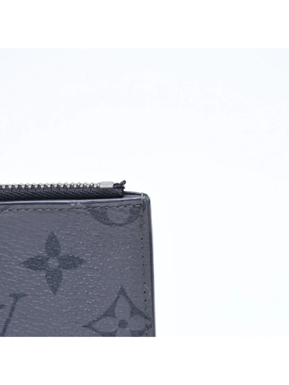 Louis Vuitton Taigarama Coin Purse Card Case Black Gray Silver